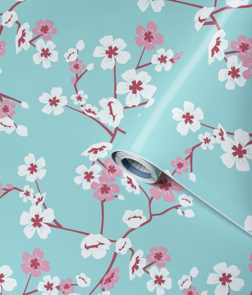 Lenco deco Cherry flowers - Selvklæbende Folie -  45cmx2m