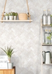 Herringbone Brick hvid - tapet - 10.00x0.53m - fra GALERIE