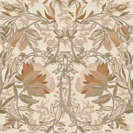 Vintage Blomster Art Nouveau beige/antikrosa 139459 - tapet - 10,05x0,53 m - fra ESTA HOME