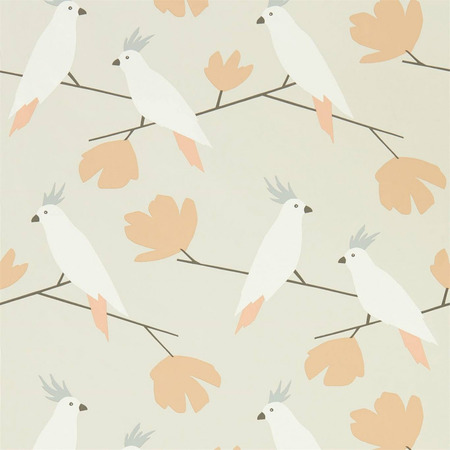 Love Birds Beige og orange - tapet - 10,05x0,52 m - fra Scion