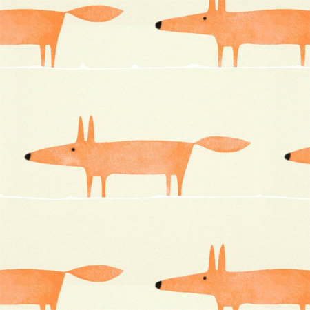 Mr Fox Beige og orange - tapet - 10,05x0,52 m - fra Scion