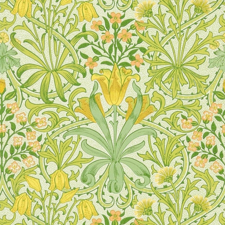 Woodland Weeds grøn - tapet - 10.05x0.52m - fra Morris & Co.