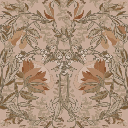 Vintage Blomster Art Nouveau beige/rosa 139460 - tapet - 10,05x0,53 m - fra ESTA HOME