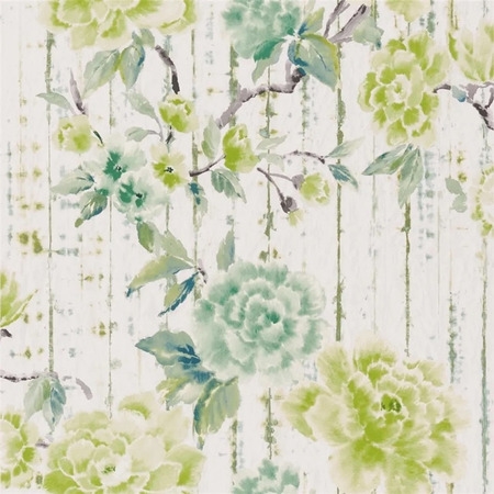 Kyoto Flower emerald - tapet - 10x0,52 m - fra Designers Guild