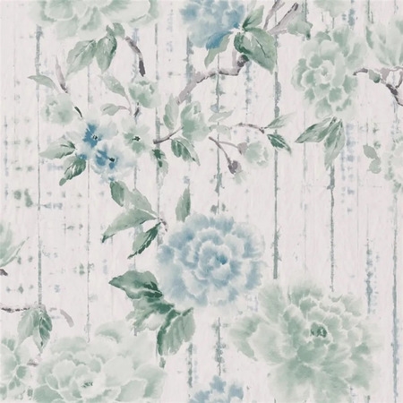 Kyoto Flower eau de nil - tapet - 10x0,52 m - fra Designers Guild