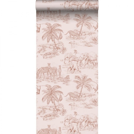 Jungledyr terracotta/pink 139348 - tapet - 10,05x0,53 m - fra ESTA HOME