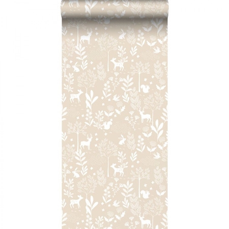 Skovdyr beige 139522 - tapet - 10,05x0,53 m - fra ESTA HOME