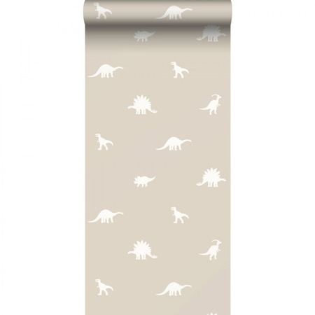 Dinosaurusser sand/beige 139508 - tapet - 10,05x0,53 m - fra ESTA HOME