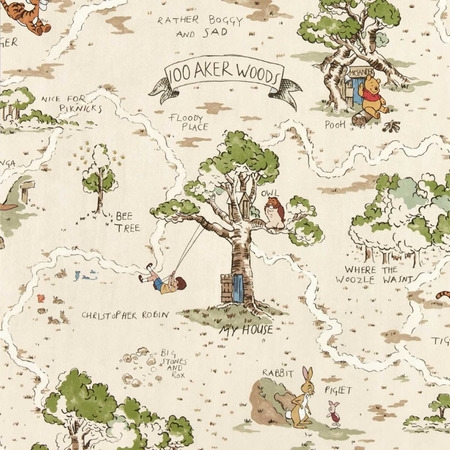 Hundred Acre Wood cashew - tapet - 10.05x0.52m - fra Sanderson