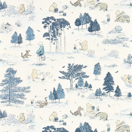 Winnie The Pooh bonbon blue - tapet - 10.05x0.686m - fra Sanderson