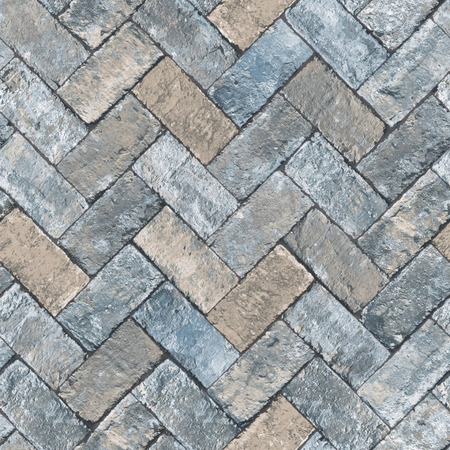 Herringbone Brick blå - tapet - 10.00x0.53m - fra fra GALERIE