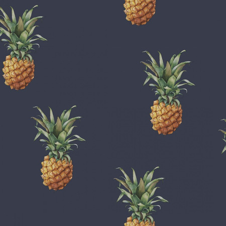 Pineapples blå - tapet - 10.00x0.53m - fra fra GALERIE