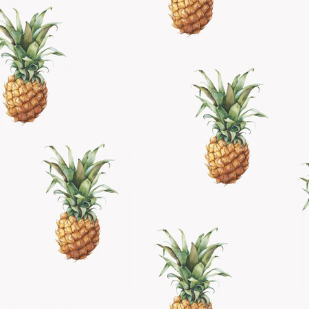 Pineapples hvid - tapet - 10.00x0.53m - fra GALERIE