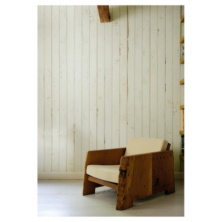 Scrapwood hvid creme - tapet - 9x0,48 m - fra PIET HEIN EEK