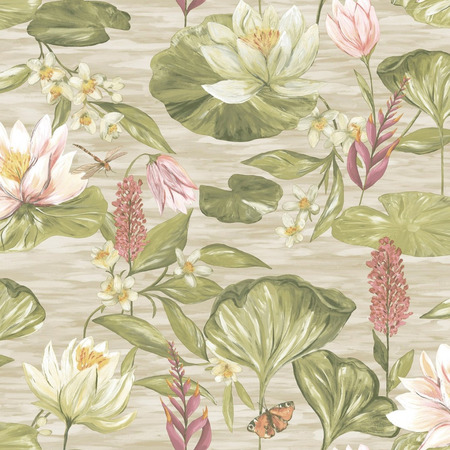 Water Lily Beige - tapet - 10.05x0.53m - fra Holden Decor