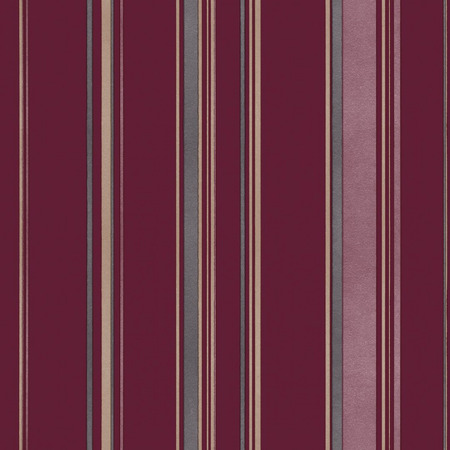 Casual Stripe mørk rød/guld/grå - tapet - 10.00x0.53m - fra GALERIE