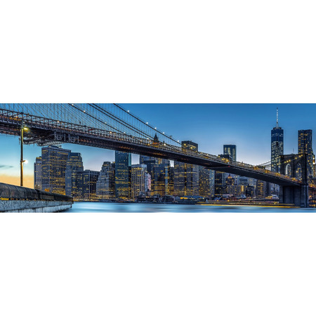 Blue hour over new york - fototapet - 127x366 cm - fra Wizard and Genius