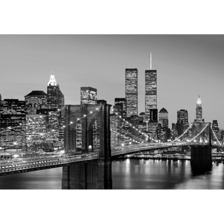 Manhattan Skyline at Night - fototapet - 254x366 cm - fra Wizard and Genius