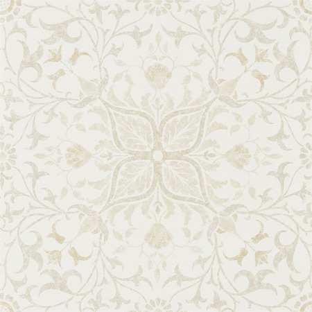 Pure blomst beige/guld - tapet - 10x0,686 m - fra Morris & Co.