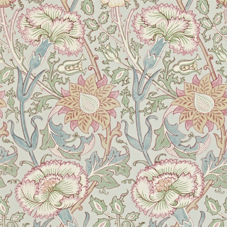 Archive II Pink & Rose lyseblå/rosa - tapet - 10x0,52 m - fra Morris & Co.