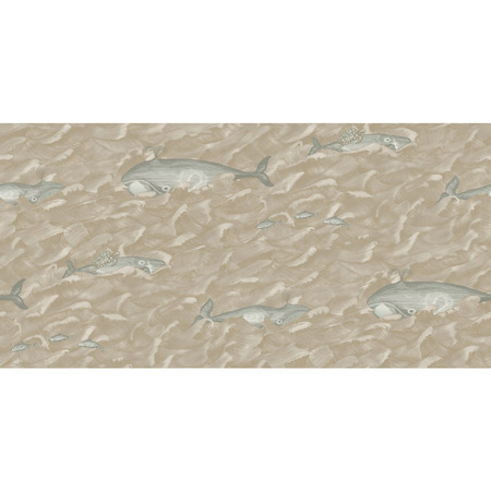 Whimsical whale brown - tapet - 10x0,685 m - fra Cole & Son