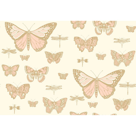 Whimsical butterfly beige/hvid - tapet - 10x0,52 m - fra Cole & Son