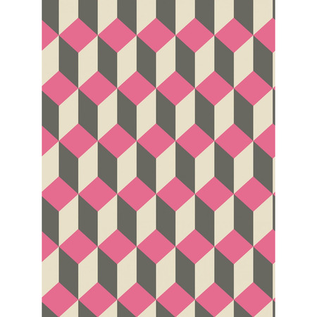 Geometric II firkanter pink - tapet - 10x0,53 m - fra Cole & Son