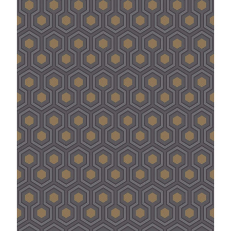 Hicks' Hexagon sort/guld - tapet - 10x0,53 m - fra Cole & Son