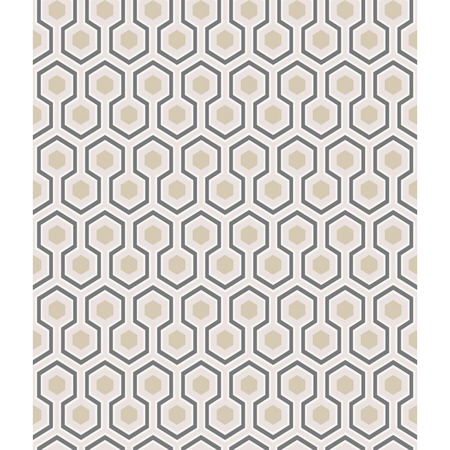 Hicks' Hexagon grå/beige - tapet - 10x0,53 m - fra Cole & Son