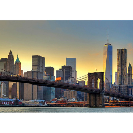 Brooklyn Bridge at Sunset - fototapet - 366x254 cm - fra Wizard and Genius