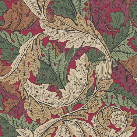 Archive IV Acanthus rød - tapet - 10,05x0,52 m - fra Morris & Co.