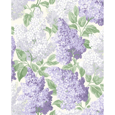 Lilac lilla blomstret - tapet - 10x0,52 m - fra Cole & Son