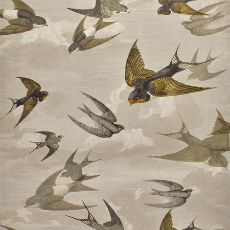 Chimney Swallow sand - tapet - 10x0,52 m - fra Designers Guild