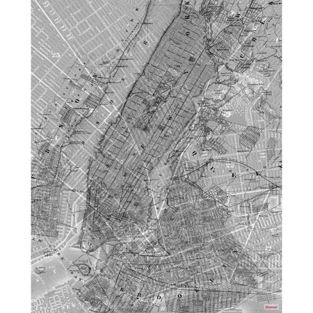 NYC Map - fototapet - 250x200 cm - fra Komar