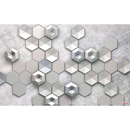 Hexagon Concrete - fototapet - 250x400 cm - fra Komar