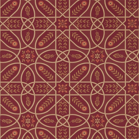 Brophy Trellis Russet Gold - tapet - 10,05x0,686 m - fra Morris & Co.