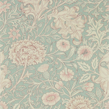 Double Bough Teal Rose - tapet - 10,05x0,52 m - fra Morris & Co.