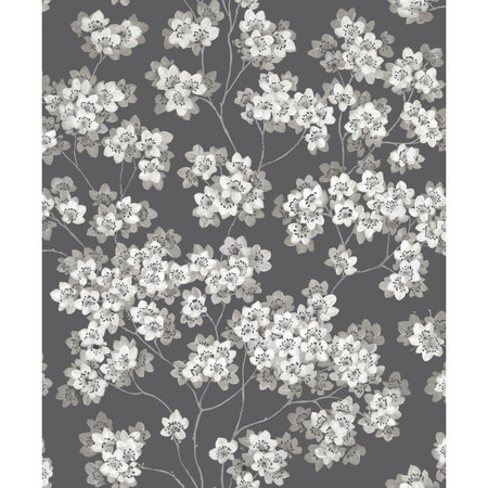 Black snow flowers - tapet - 10,05x0,53 m - fra Tapetcompagniet