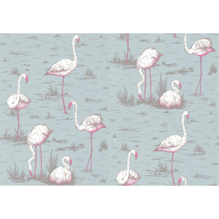 Flamingos støvet blå - tapet - 10,05x0,53 m - fra Cole & Son