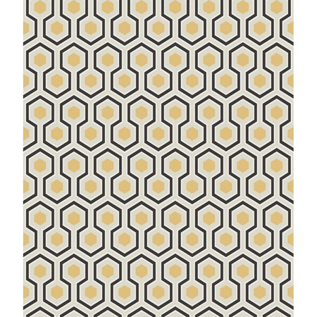 Hicks' Hexagon sort/guld - tapet - 10,05x0,53 m - fra Cole & Son