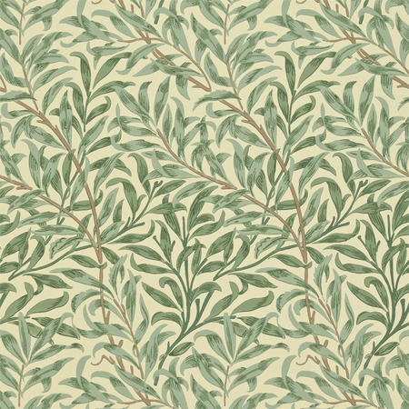 Willow Boughs Green - tapet - 10,05x0,52 m - fra Morris & Co.